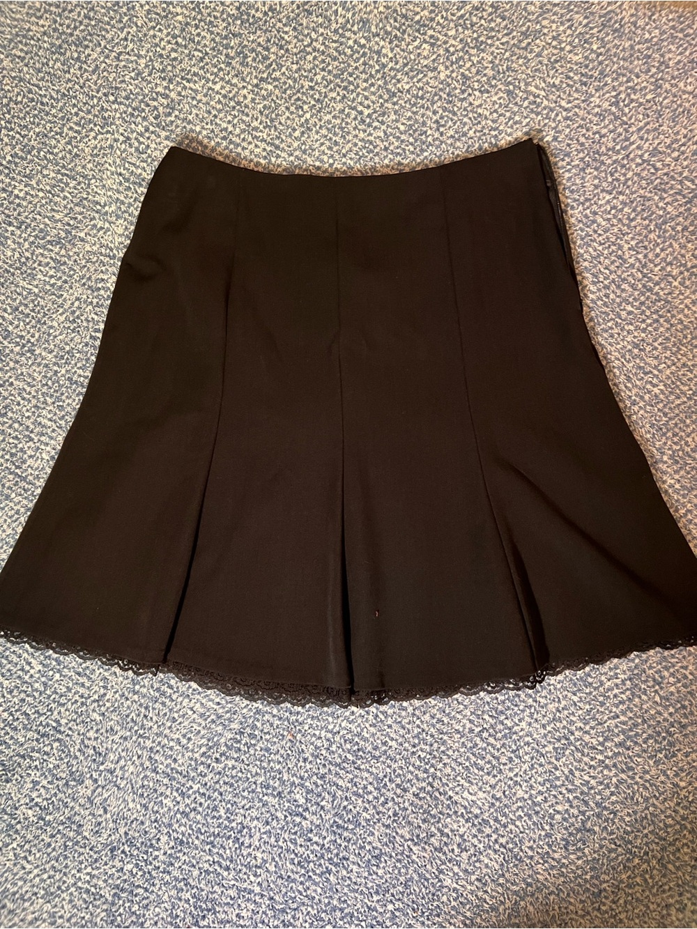 George Black A-Line Skirt with Lace Hem